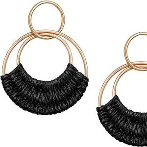 Women Girls Fun Boho Summer Beach Earrings Lightweight Handmade Hoop Earrings